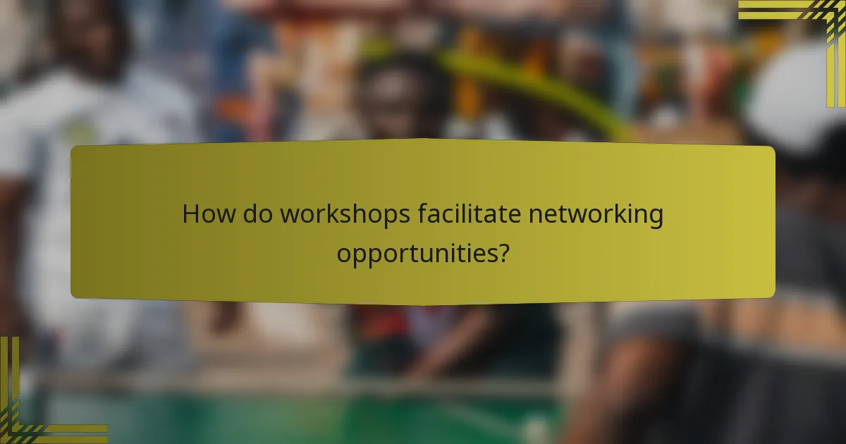 How do workshops facilitate networking opportunities?